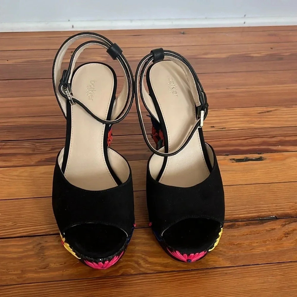 Sparkling Botkier Jesse Platform Wedge Sandals Wi… - image 4